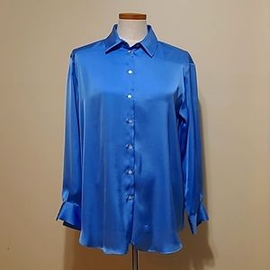 Zara Satin Blouse Blue Size M